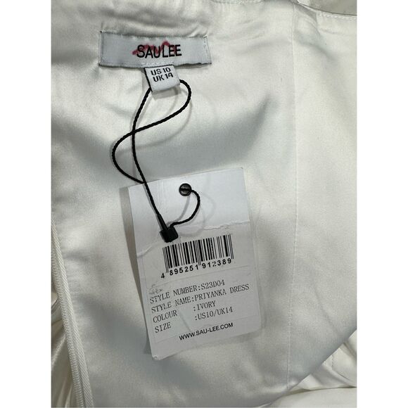 NWT SAU LEE Priyanka Dress in Ivory US 10 $495 - Picture 8 of 9
